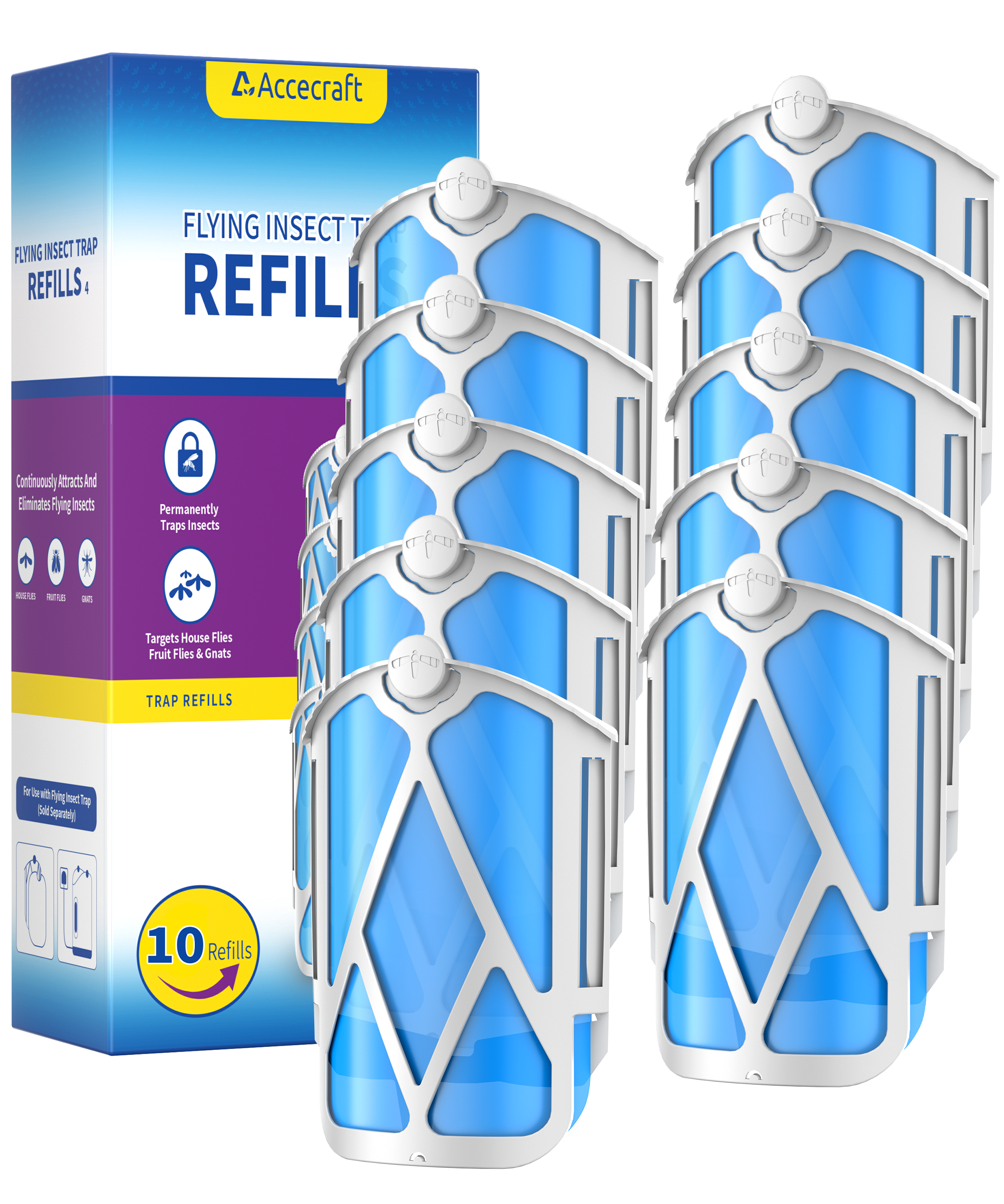 10 Pack Refill Cartridges, 2025 Upgraded High-Stick Refills, Compatible with Indoor Light M364 & Max, Easy to Replace